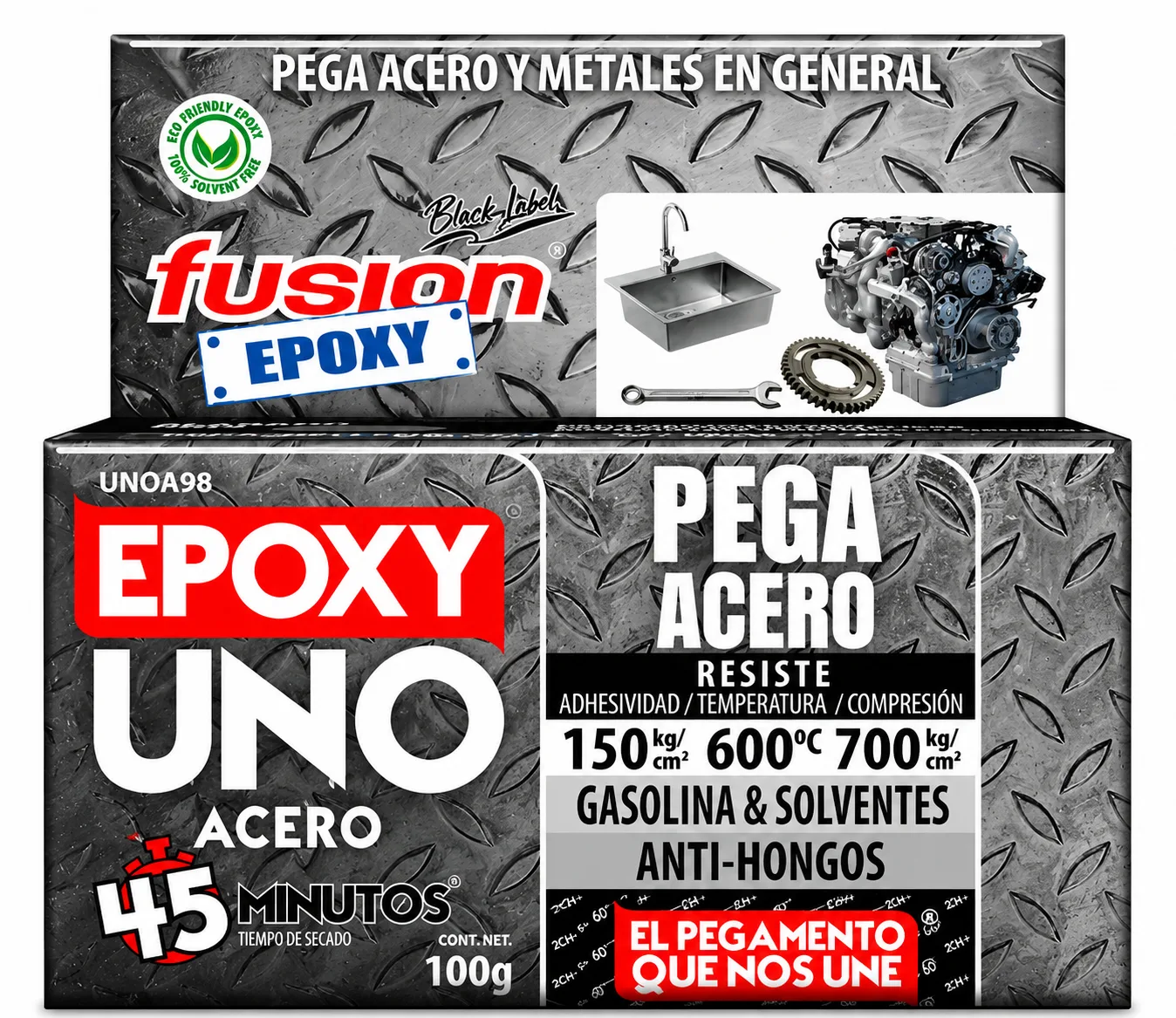 Epoxy Uno Steel Acero – 50grs
