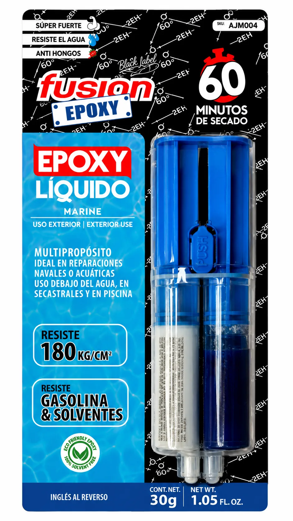 Jeringa Adhesivo Epoxico Marine Blue 60 Min- 30grs