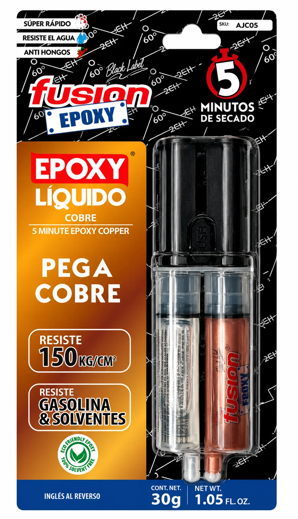 Jeringa Epoxy Liquid Cobre 5 Min – 30grs