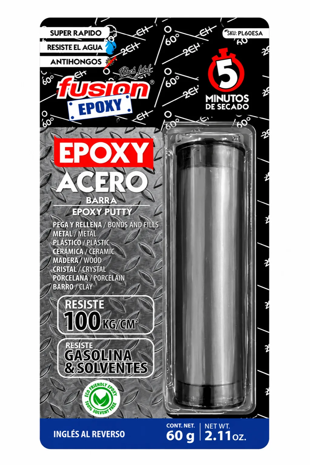 Masilla Epóxica Acero Barra Integrada Tubo 60grs